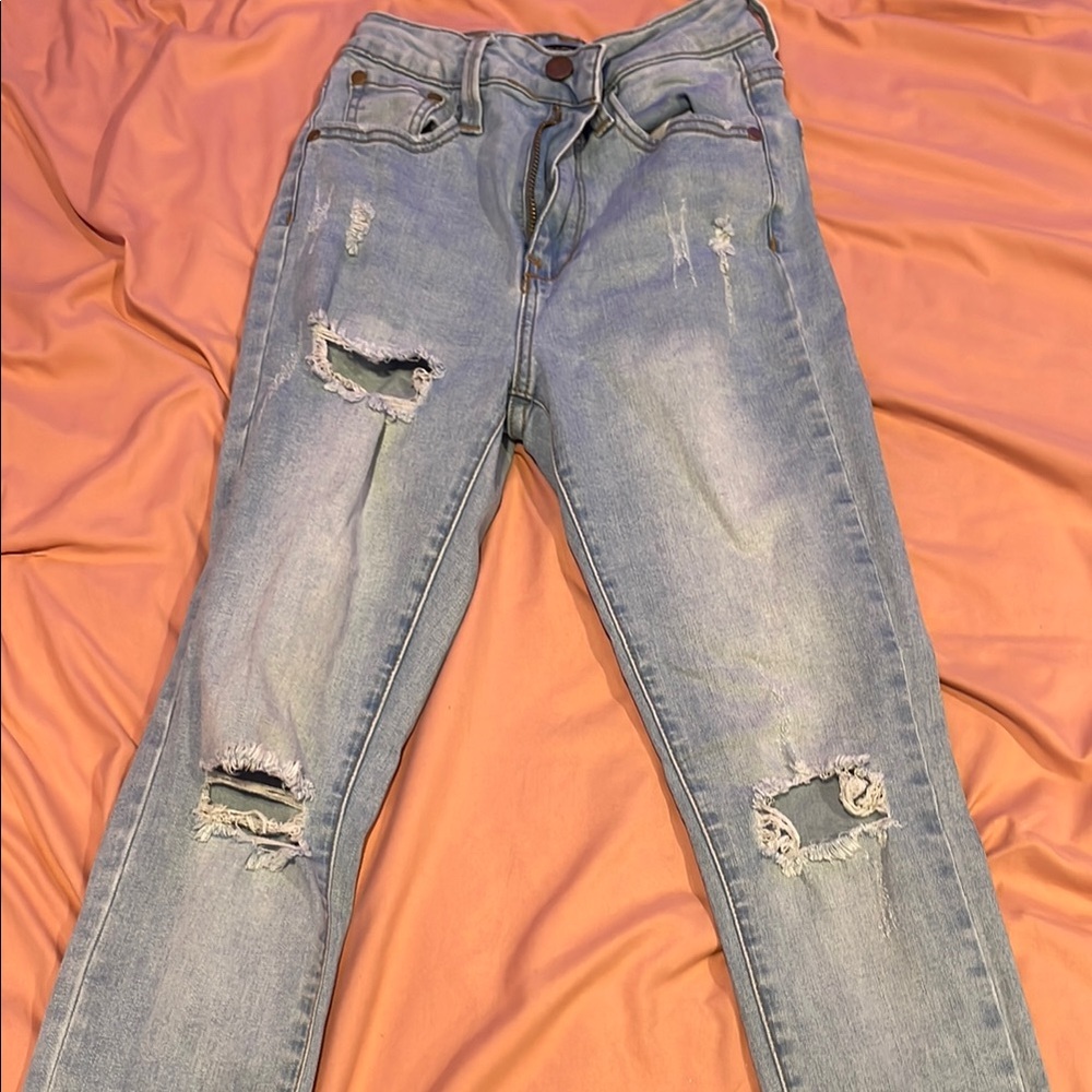Distressed Light Blue Women's Jeans
